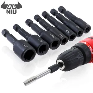 Штепсельная розетка с шестигранным хвостовиком DANIU, 7 шт., адаптер с резьбой с квадратным приводом для электрической дрели, 14 дюйма