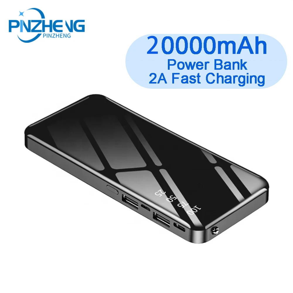 

PINZHENG 20000mAh Power Bank For iPhone Samsung Xiaomi Portable Charger Mobile Phone External Battery Fast Charging Powerbank