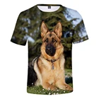 Индивидуальная футболка с 3D принтом Футболка для немецкой овчарки МужскаяЖенская милая Одежда для собак Модная молодежная летняя футболка для немецкой овчарки