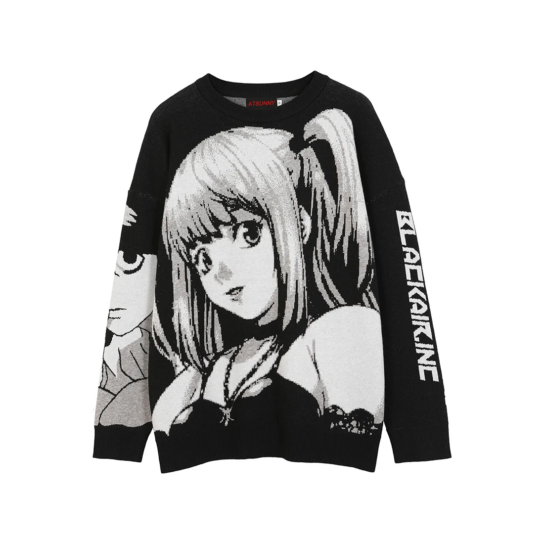 

2021 уличная одежда в стиле хип-хоп, вязаный свитер в винтажном стиле в стиле Харадзюку, свитер с аниме «Death Note» для девушек, вязаный свитер, пул...