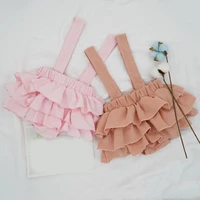 summer linen fluffy shorts girls cake skirt suspender skirt childrens clothing baby girls clothes kids clothes