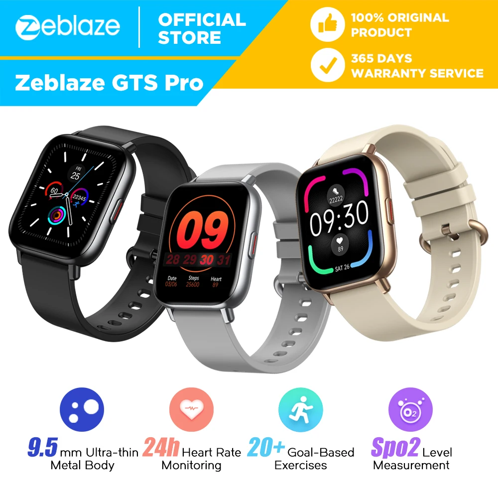  Новинка 2021, Zeblaze GTS Pro Смарт часы, Bluetooth 5,0, умные часы, пульсометр, уровень Spo2, 20 + спортивные режимы, часы для телефона на Android IOS 
