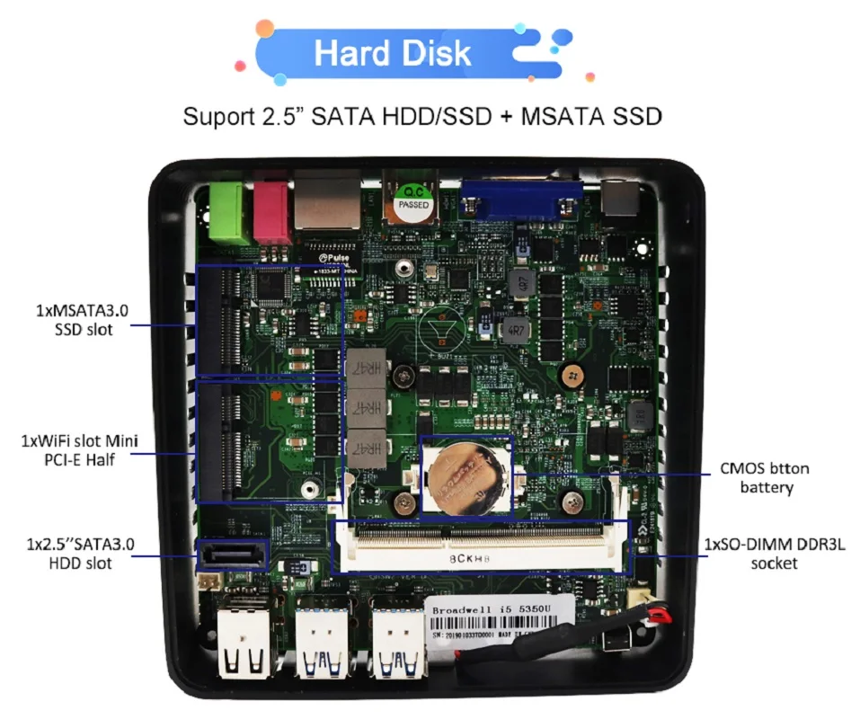 Настольных компьютеров и ноутбуков мини ПК Intel Core i7 5500U i5 5200U i3 5005U процессор Windows