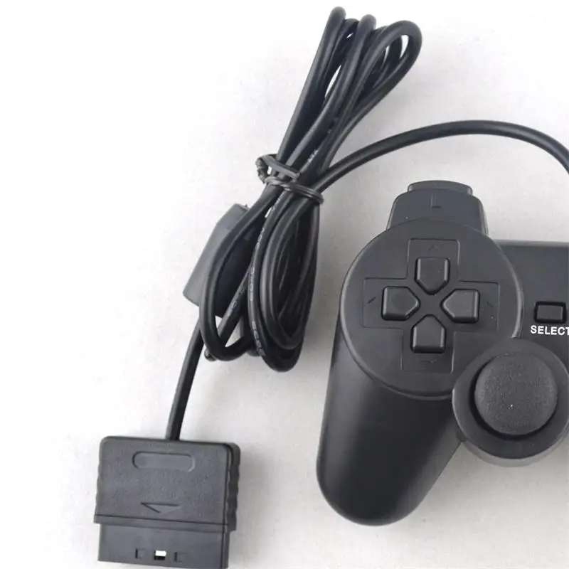 

EastVita Transparent Color Wired Controller For Sony PS2 Gamepad Double Vibration Clear Controller Gamepad For Playstation