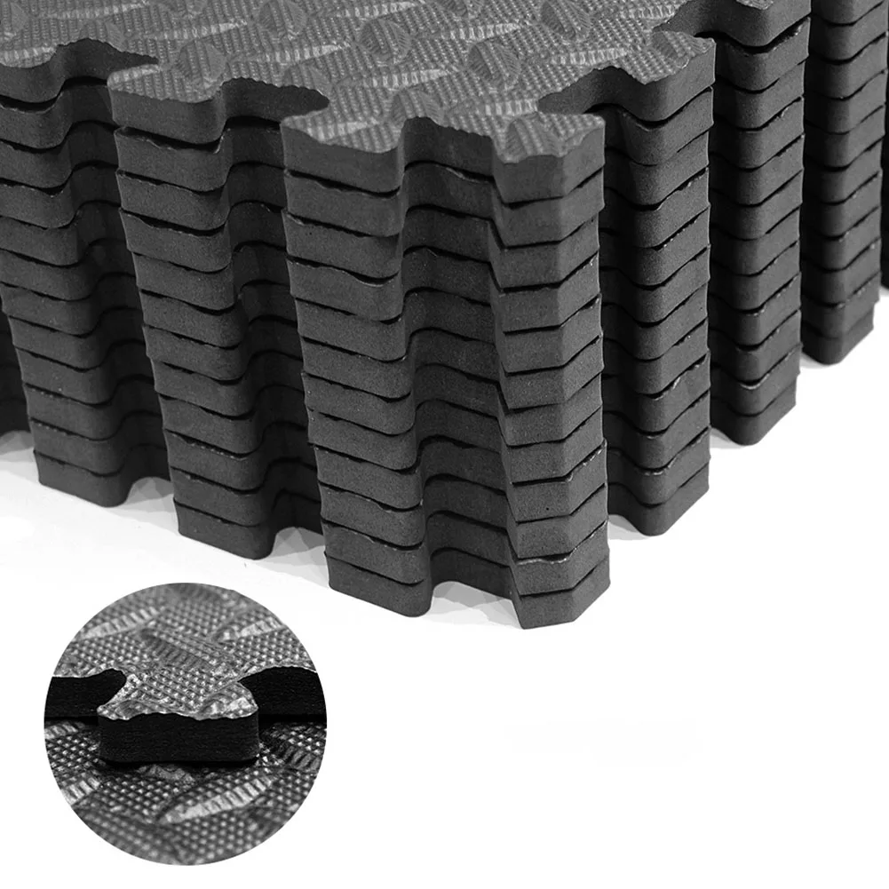 

12pcs Thickened EVA Foam Fitness Equipment Shock Absorbing Interlocking Tiles Portable Home Gym Exercise Floor Mat Workout