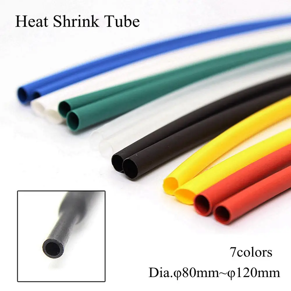 Термоусадочные трубки черные красные прозрачные желтые синие зеленые белые для