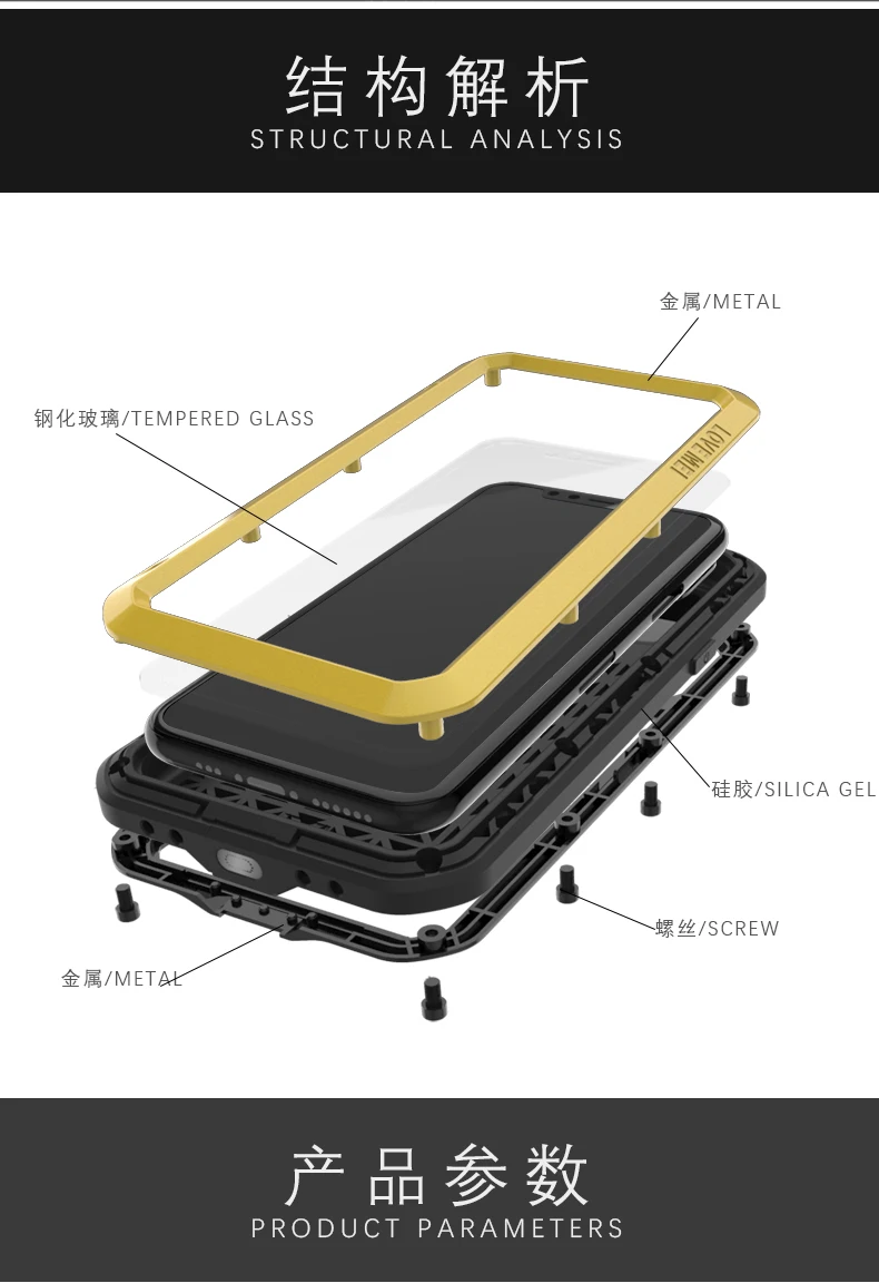

Waterproof Metal Swimming Diving Phone Case For iPhone 11 Pro Max Luxury Heavy Duty Armor Shock Dirt Dust Proof Aluminum Case