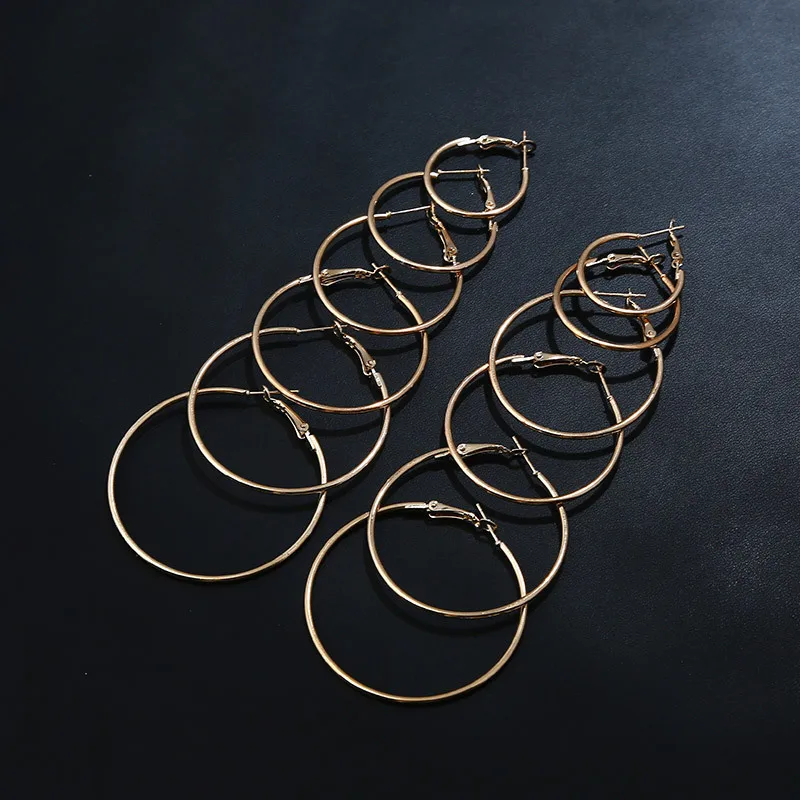 Набор серег набор колец большие круглые серьги модные ювелирные изделия для