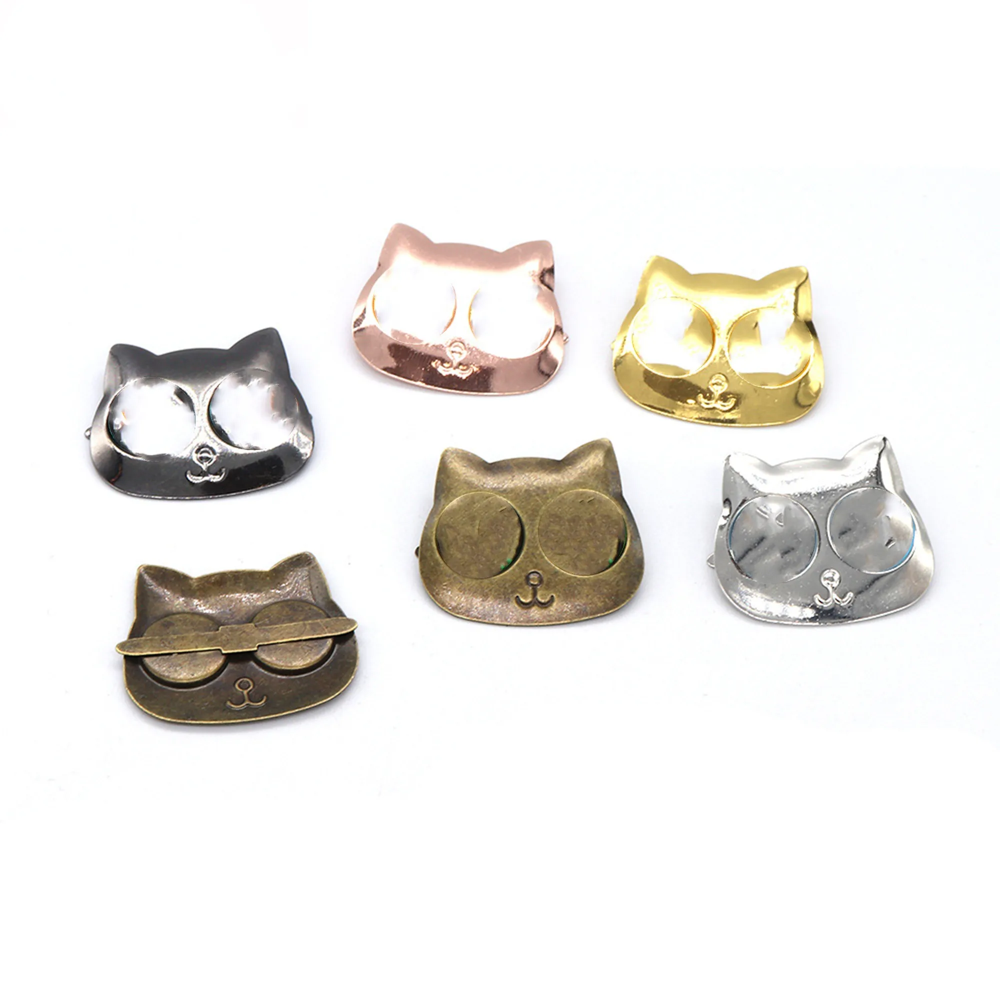 

10pcs/lot 25x34mm new cat shoe buckle iron fittings epoxy drip oil bottom support DIY jewelry accessories