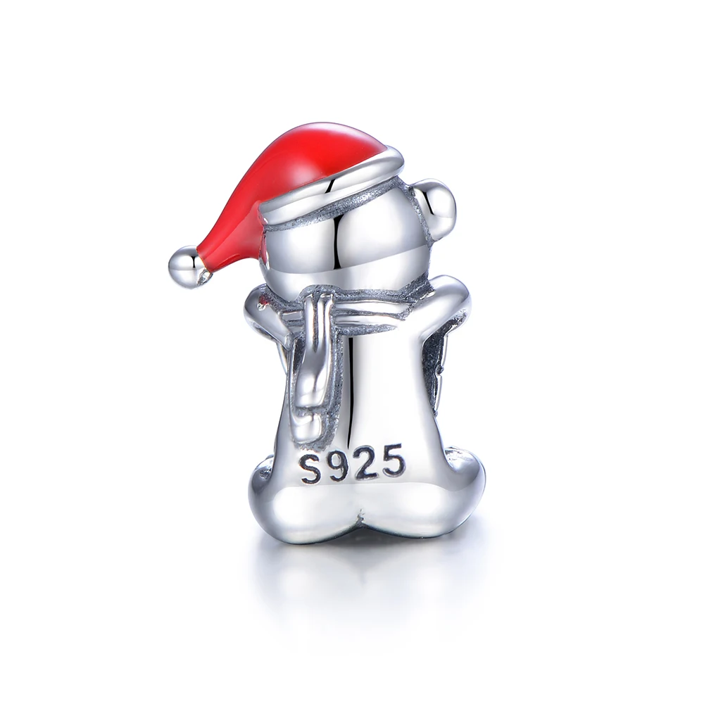 Рождественский Медведь Тедди из серебра 925 пробы GW эмалированные шармы-бусины