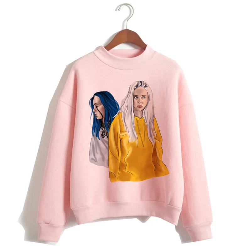 Billie Eilish негабаритных худи для женщин Harajuku корейский хип хоп стиль Kawaii 90s Толстовка Женский капюшон Черная пятница Рождество