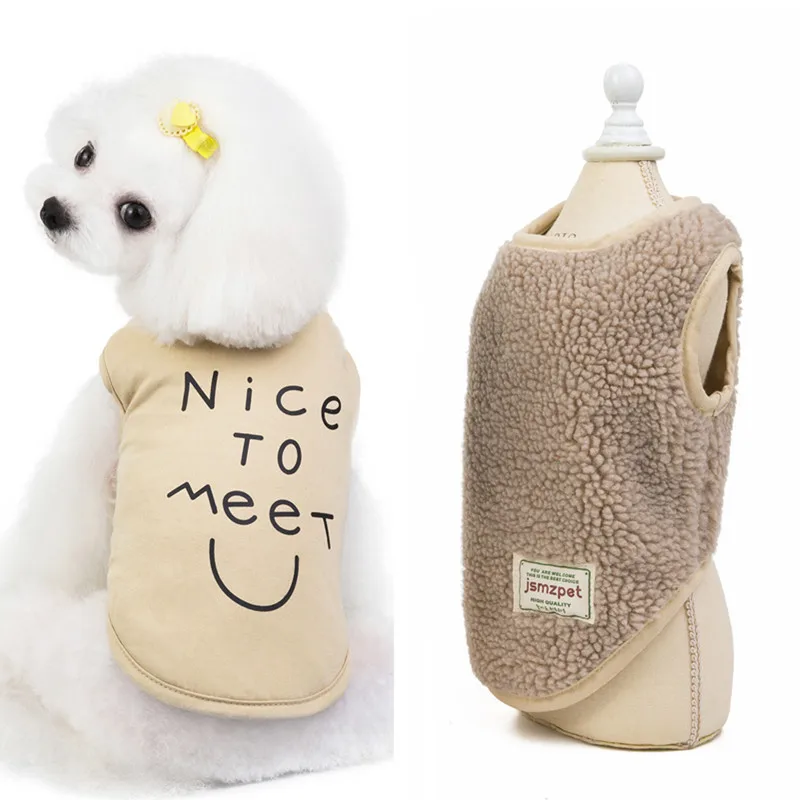 

Winter Letter Pet Dog Clothes Winter Vest Lamb Fleece with Buckle Soft and Comfortable Thick Warm Durable Pet Clothes Jacket