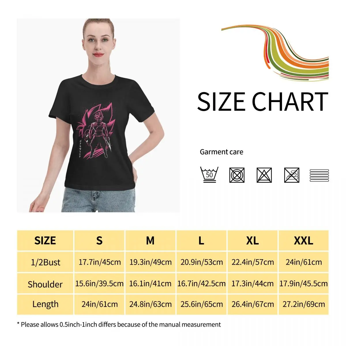 

Anime Fans Son Goku C womans tshirts Not easy to shrink Short sleeveRound neck T-shirt