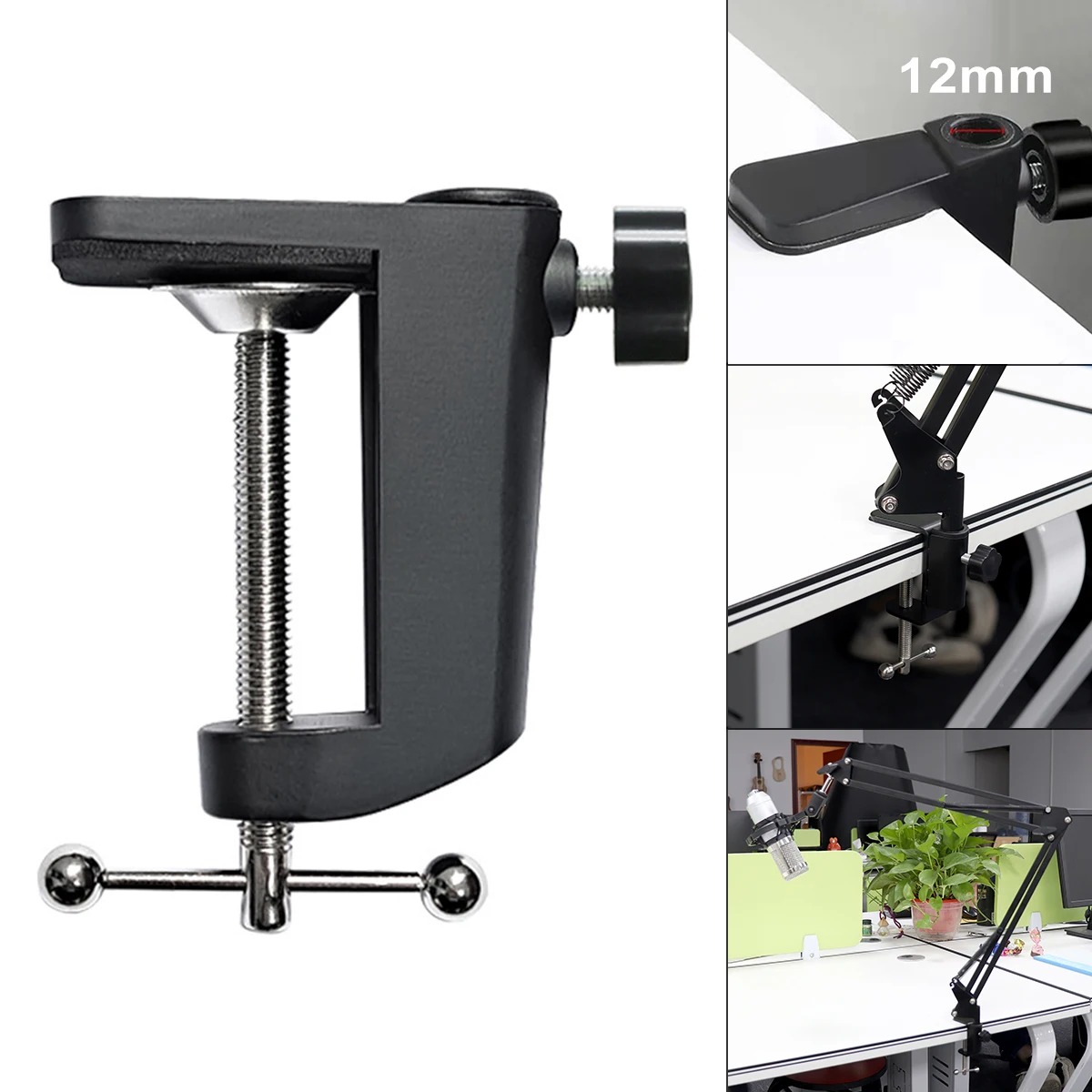 

Bracket Clamps Accessories DIY Fixed Metal Clip Light Mount Fittings M8 Screw Camera Holder for Broadcast Microphone Desk Lamp