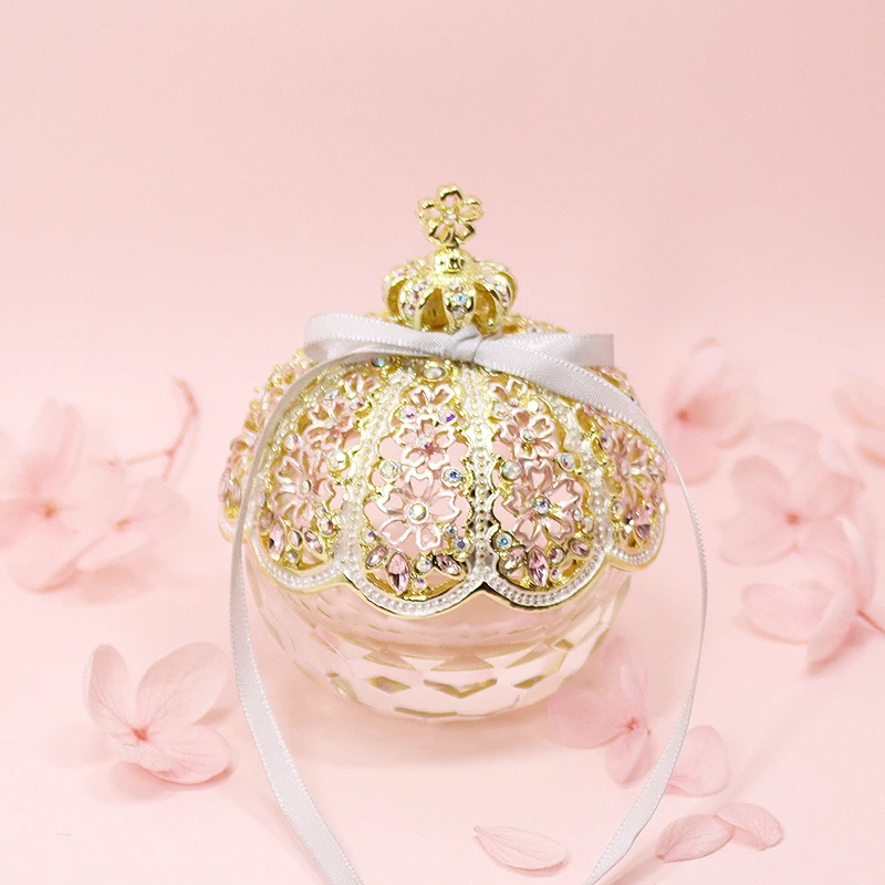 

Cy Sakura Crown Crystal Exquisite Mini Jewelry Box Small Night Lamp Girlfriend Girlfriends Gift