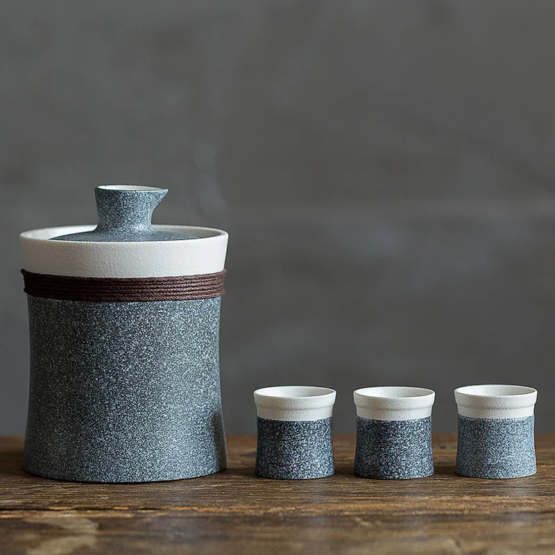 

Vintage Cocktail Shaker Bar Set Flask Sake Ceramics Japanese Eco Friendly Bar Set Creative Decantador De Vino Barware BD50BS