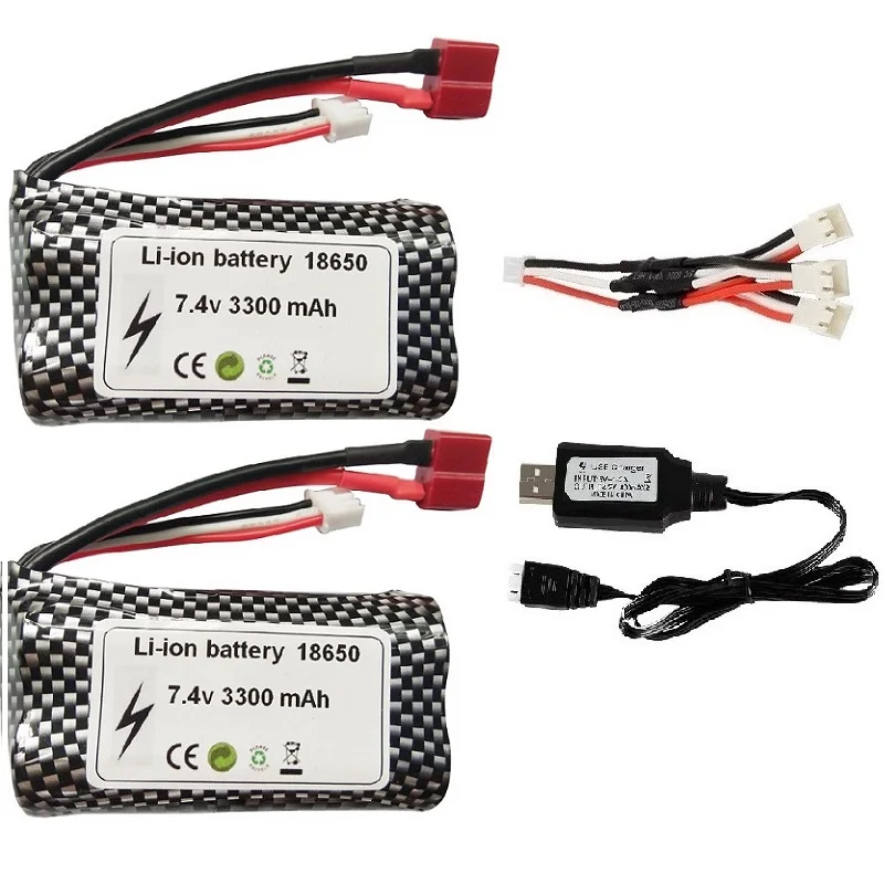 Аккумулятор Lipo 18650 7 4 В 3300 мАч 2S для Wltoys батарея 10428/12427/12428/12423/144001 игрушечные