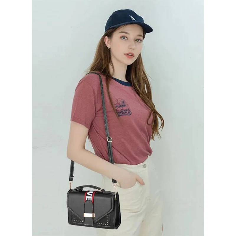 

Pu Leather Small Crossbody Bags for Women Messenger Bag Female Satchel Hasp Rivet