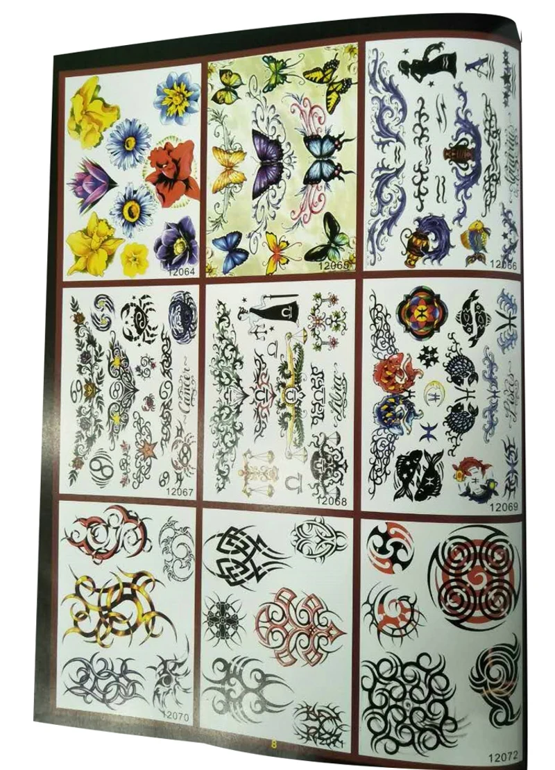 

tattoo book Semi Permanent Tatoo Books Drawing Picture Color Sexy Waist Tattoos Women Tattoo Totem Flower Pattern Manuscript