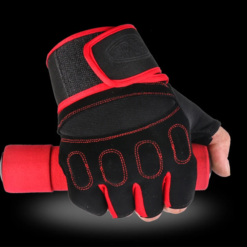 

Перчатки для тяжелой атлетики для мужчин и женщин, защитные Митенки на полпальца для тренажерного зала, тренировок, бодибилдинга, гантели, п...