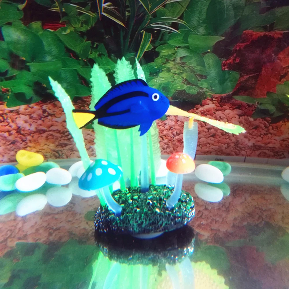 Аквариумный Аквариум Искусственный коралловый морской гриб Anemone силиконовый