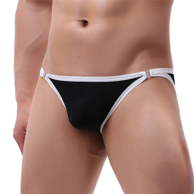 

Sexy Mens Underwear Briefs Summer Men's Brief Ice Silky Transparent Low Waist Button Sexy Panties Gay Seamless Underpants