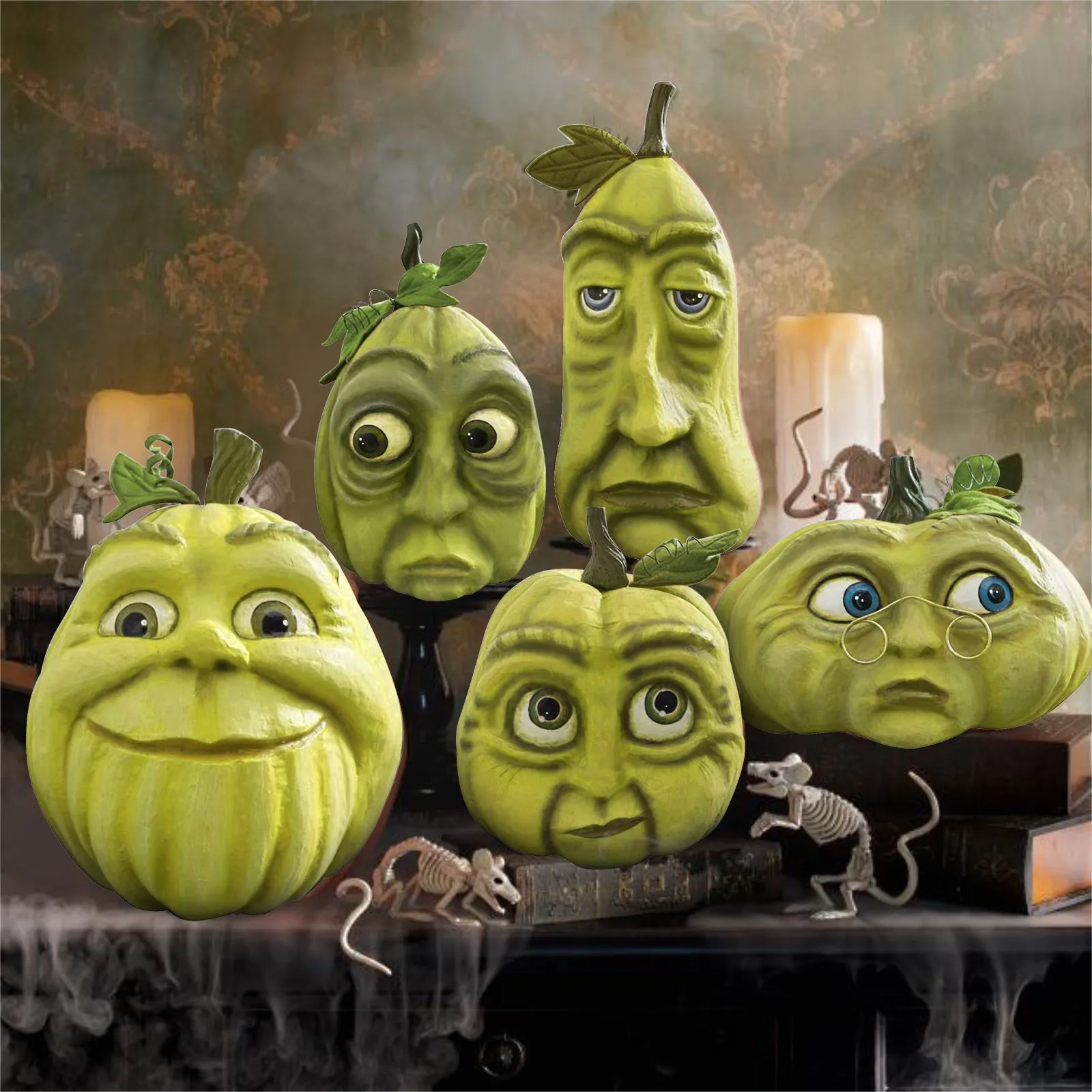 Экспрессивное украшение в виде тыквы на Хэллоуин забавный подарок миниатюрные