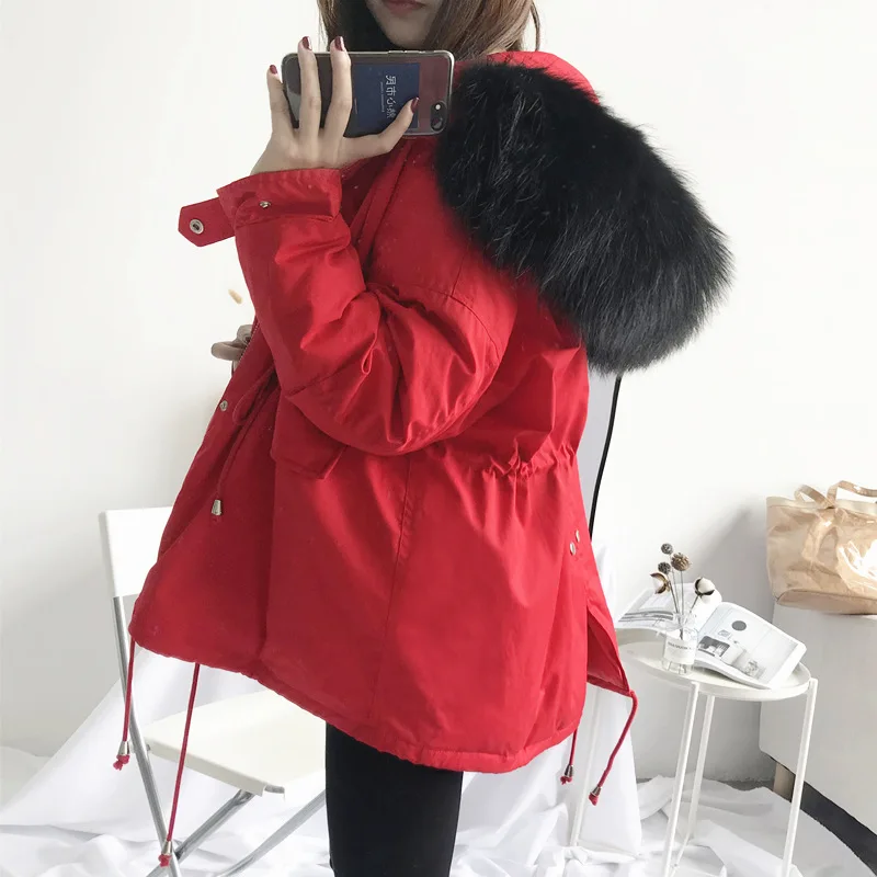 Женский зимний пуховик в Корейском стиле Короткие пуховики для дам с натуральным