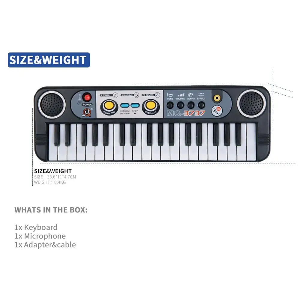 37 клавиш детское электронное пианино игрушка музыкальная