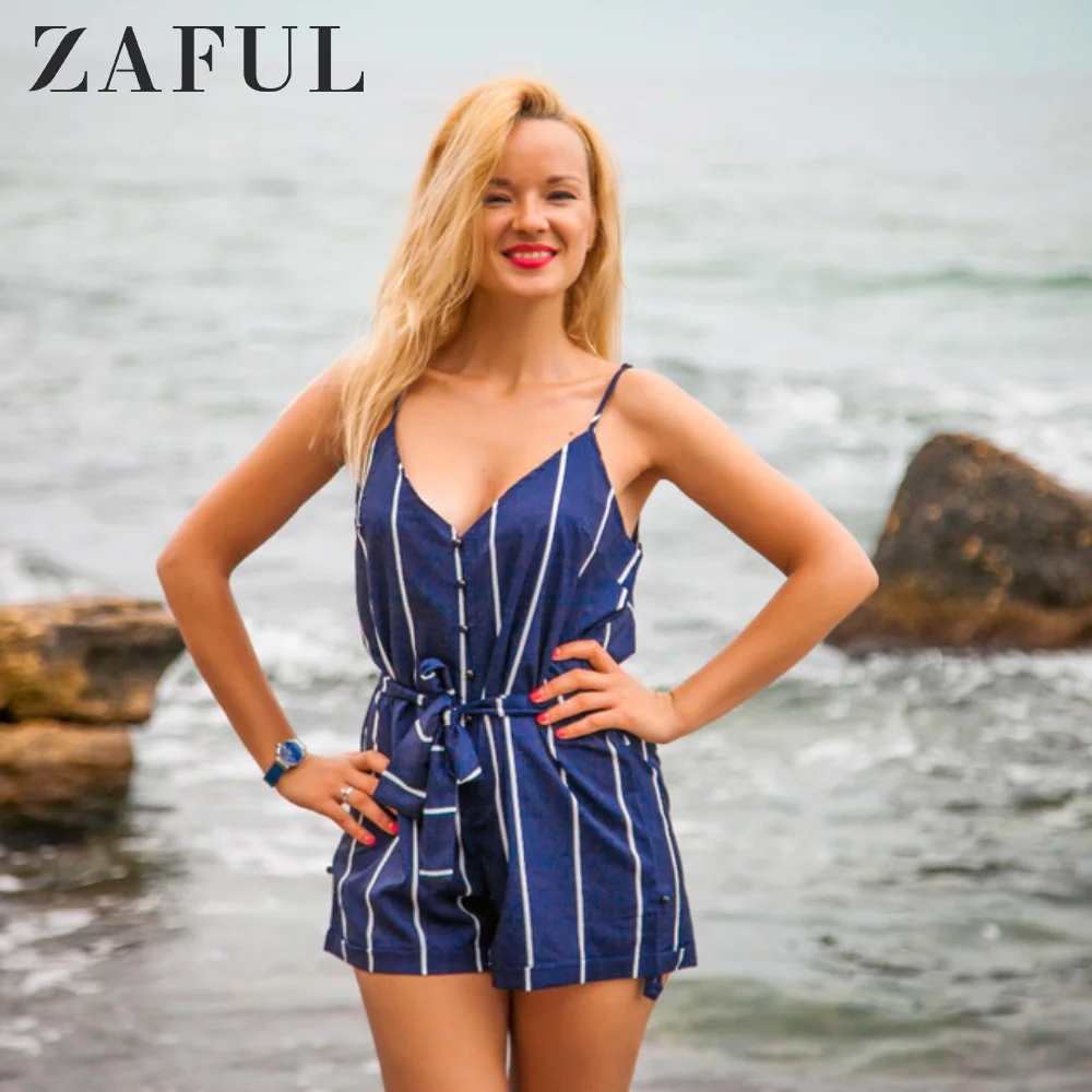 ZAFUL Женщины Полосатый Пояс Спагетти Ремень Ползунки Повседневная Пляж Девушки