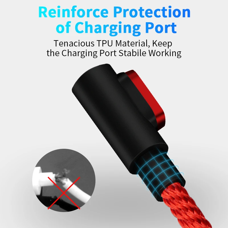 Магнитный Кабель 90 градусов 3A, кабель Micro USB type C, кабель для быстрой зарядки и передачи данных для iPhone XS MAX XR SAMSUNG S10 Plus S9+ S8 Note 9