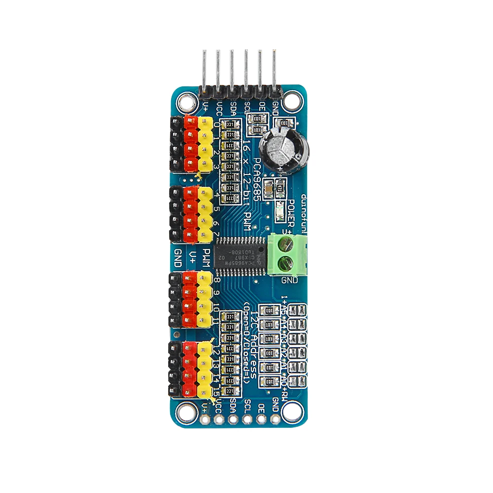 Модуль PCA9685 для arduino или Raspberry pi 16 канальный 12 битный модуль PWM/Servo с интерфейсом щит