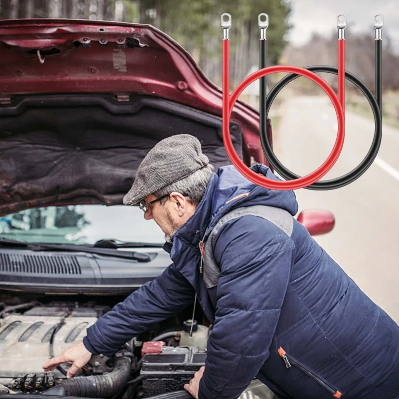 Комплект клемм медных проводов для заземления аккумуляторов 2 шт 5AWG 16 квадратных