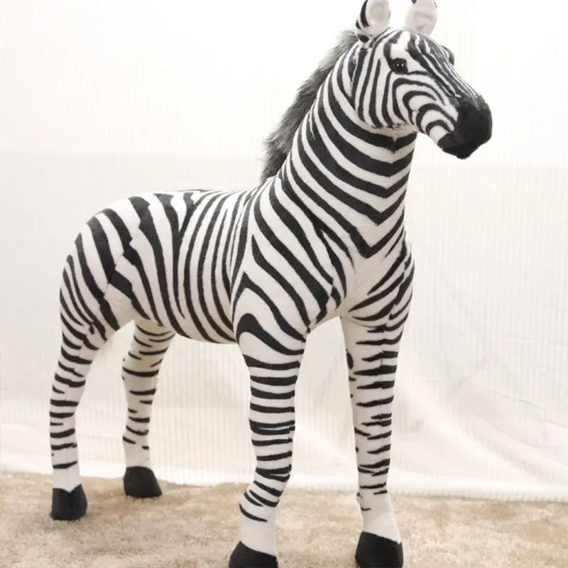 37cm 45cm 56cm Soft Stuffed Plush Animal Horse Pillow Realistic Zebra Toy Birthday Gift Sofa Cushion Adults Children Wholesale | Игрушки и