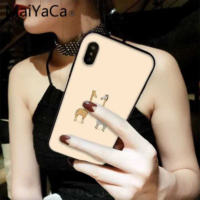 

MaiYaCa cartoon animal Soft black Phone Case for iPhone 12 8 7 6 6S Plus X XS MAX 5 5S SE XR 11 12 pro promax