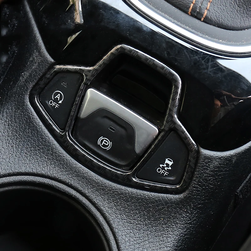 

For Jeep Compass 2017 2018 ABS Carbon fibre Electronic Auto Handbrake Hand Brake Button Panel Trim Cover Styling accessories