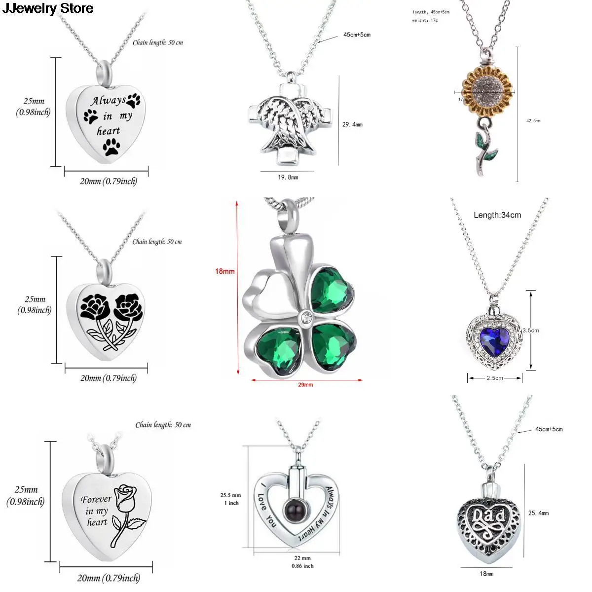 Always in my heart cremation memorial ashes urn birthstone necklace jewelry keepsake pendant | Украшения и аксессуары