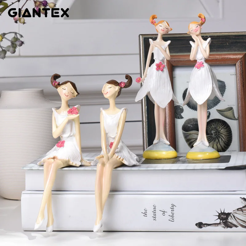 GIANTEX 2 шт./компл. Красивая подставка Ангел Смола ремесло сказочные фигурки свадебный подарок украшение дома U0945