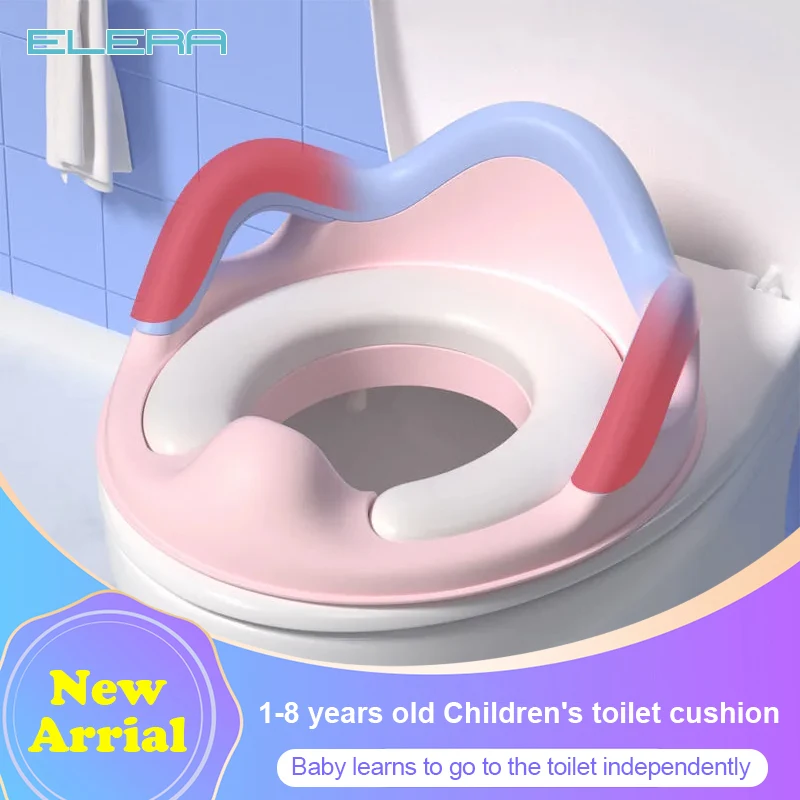 

Детское сиденье для обучения горшку на возраст 1-8 лет с мягкой подушкой и ручкой, портативный туалет, ребенок учится ходить в туалет