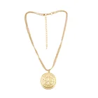 Новая модная Ретро простая искусственная бижутерия индивидуальная Европейская и американская золотая медаль кулон ожерелья для женщин