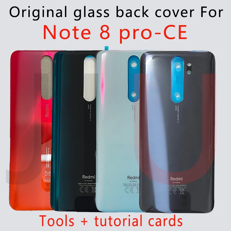 Cubierta de bater&iacute;a trasera para Redmi Note 8 Pro, carcasa de cristal trasera, 100% Original, CE-0