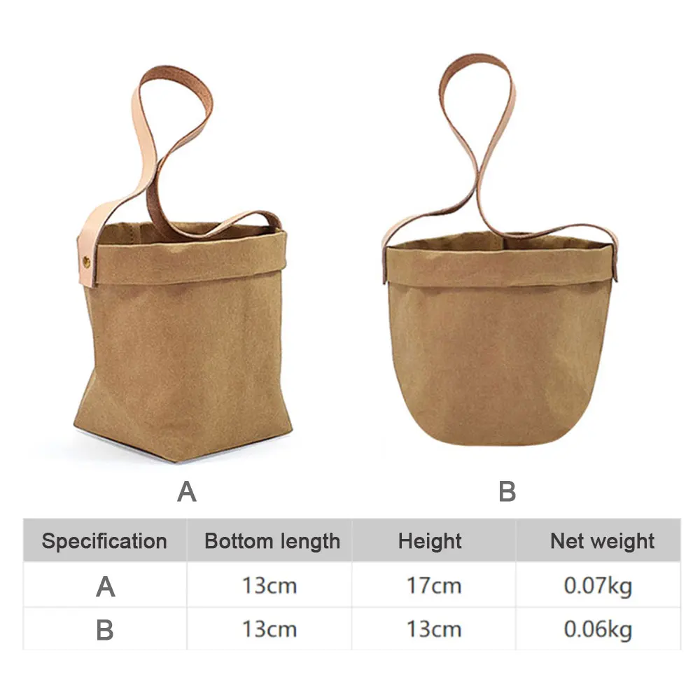 

Washable Kraft Paper Hanging Flower Basket Plant Flower Pot Multifunction Home Storage Bag Art Vase Reusable For Home Decor