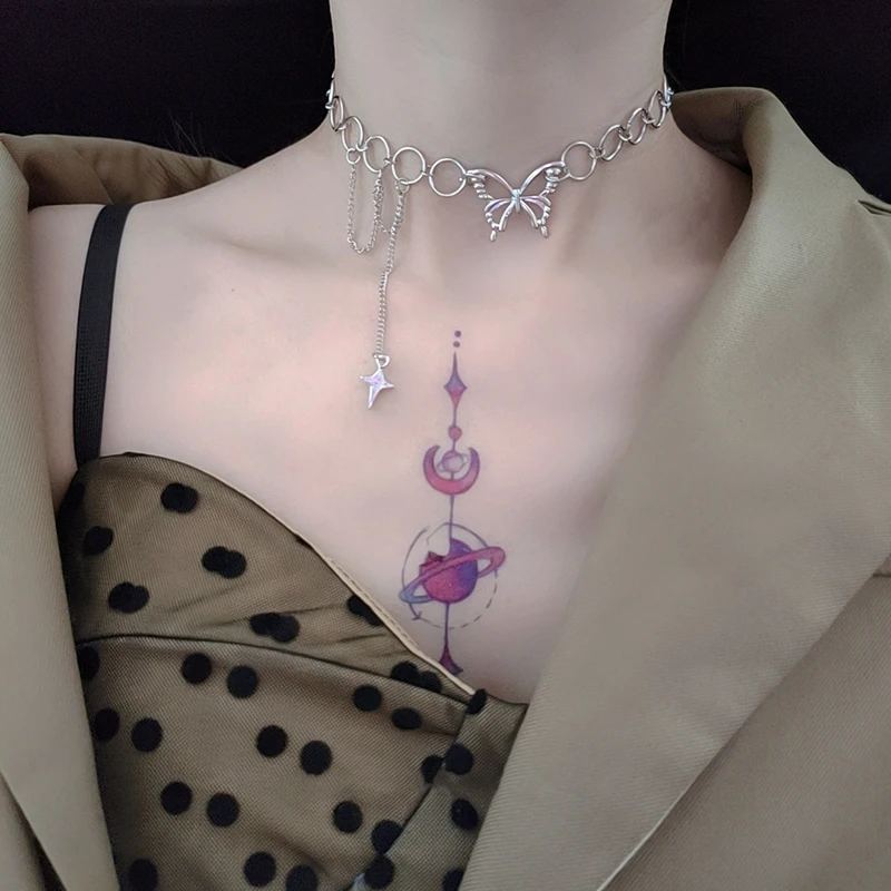 Цепочка-чокер Женская с подвеской в виде бабочки круга Креста 2020 | Украшения и