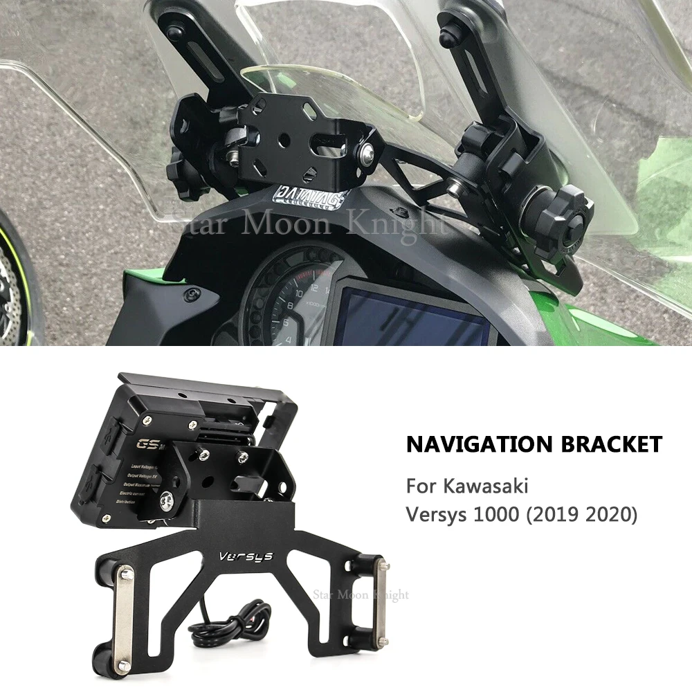 

Motorcycle Front Phone Stand Holder Phone GPS Navigaton Plate Bracket for Kawasaki Versys 1000 Versys1000 2019 2020