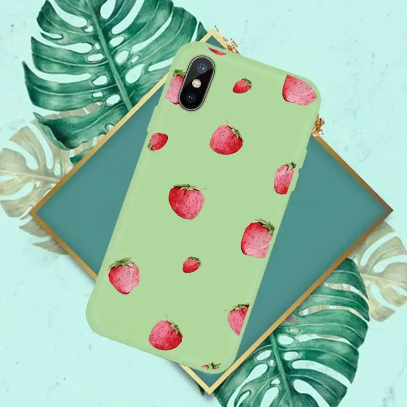 

Cartoon fruit strawberry Phone Case Candy Color for iPhone 11 12 mini pro XS MAX 8 7 6 6S Plus X SE 2020 XR