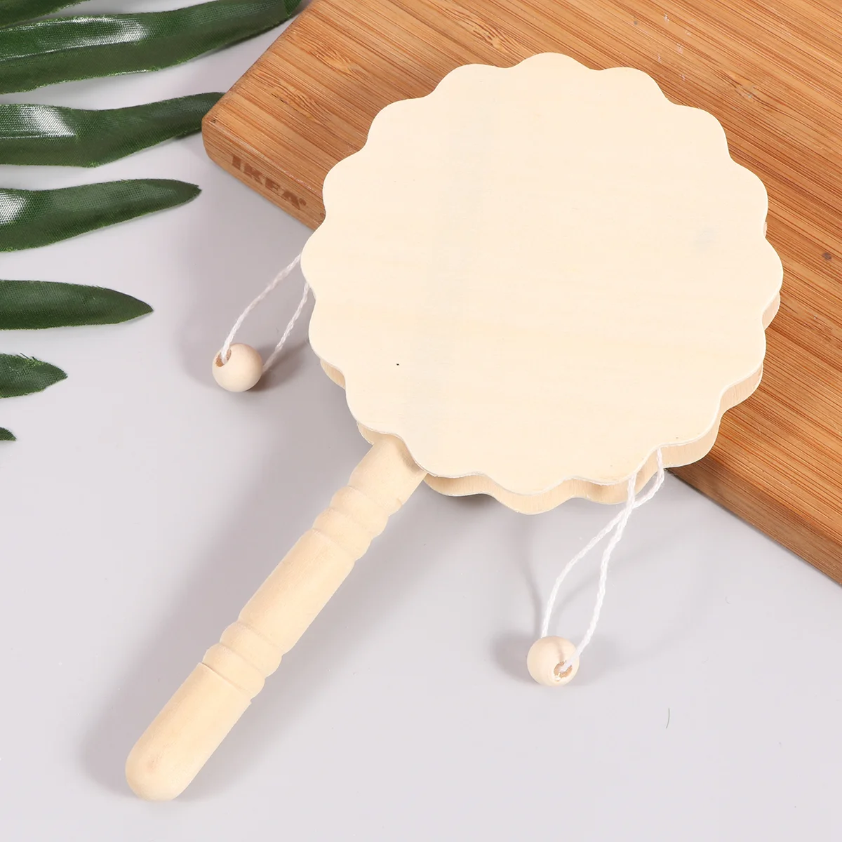 

5PCS Blank Painting Shaking Drum DIY Wooden Unfinished Rattle-drum