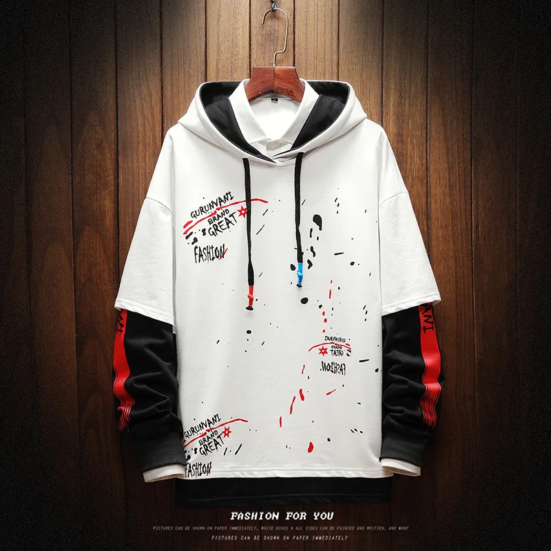 

Leaf Letter Printing hoodies Fashion Men's Sweatshirts Hooded Man Hoodies High Quality Men's Sweatshirts Y253