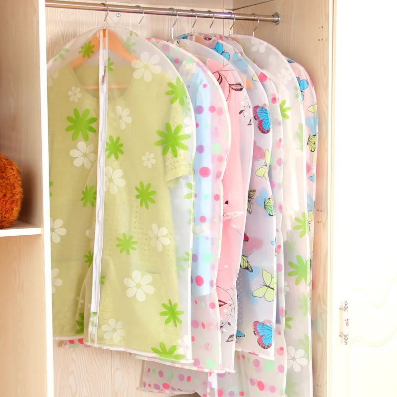

Dustproof Hanging Bag Transparent Printed Waterproof Clothes Overcoat Suit Dustproof Cover Dustproof Set of Clothes Storage Dust