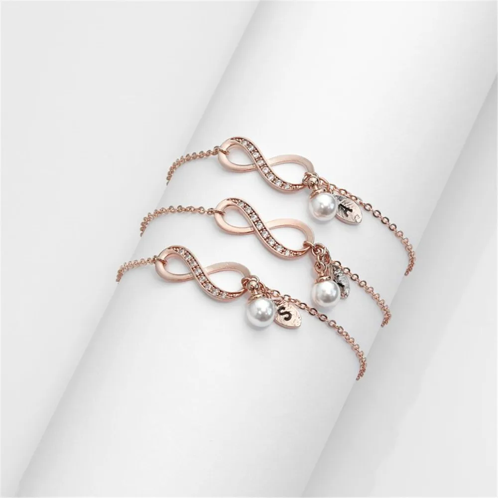 Алфавит Кристалл Бесконечность ЛЮБОВЬ жемчуг фотоэлемент &amp Браслеты лист