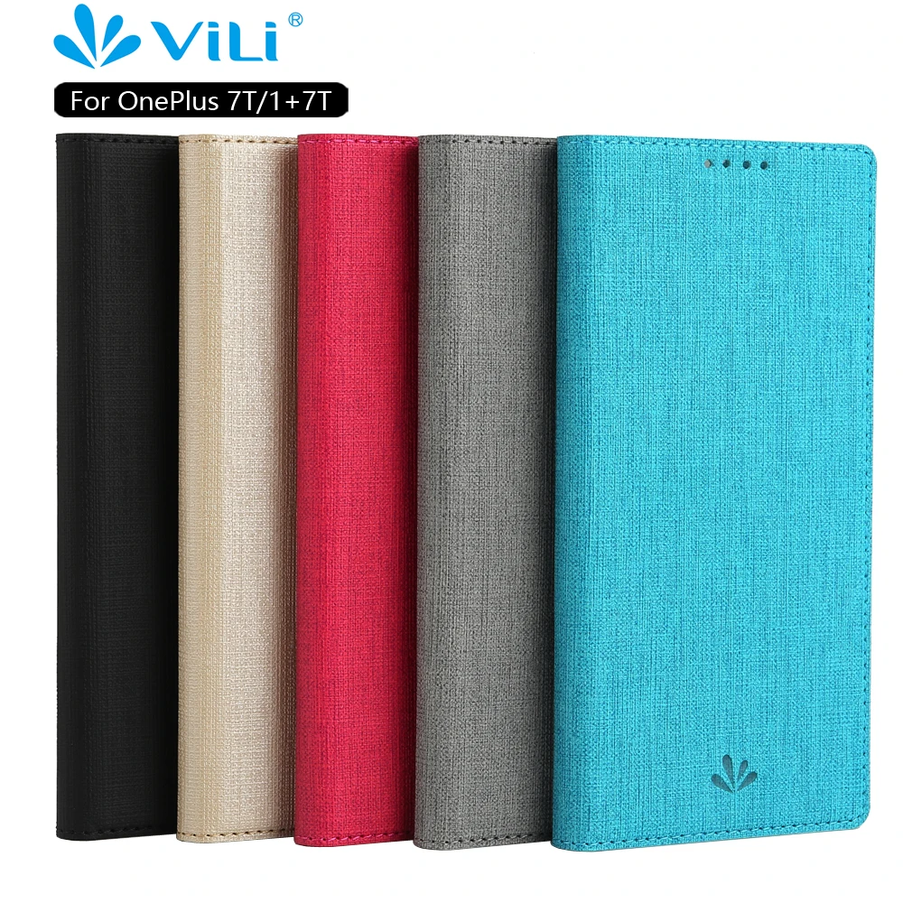 

For OnePlus 7T /7T Pro Luxury pu Matte Leather Sackcloth Stand Magnetic Wallet Flip Case Cover